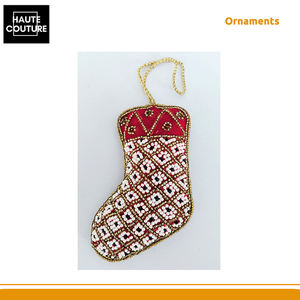 Vendedor Confiable que Vende Adornos Navideños Colgantes Hechos a Mano y Bordados, con Cuentas, de 11 cm de Largo, para Decoración - Product Image 2