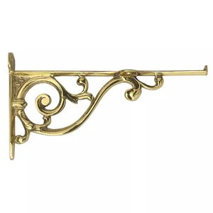 Polished Brass <b>Shelf</b> Bracket for Premium <b>Floating</b> Wooden <b>Shelf</b> Installation Residential Commercial Interior Decoration Projects - Product Image 3