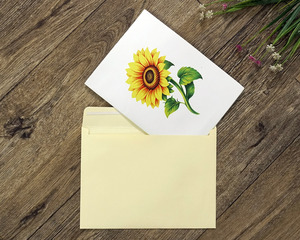 การ์ดอวยพรแบบป๊อปอัพลายดอกทานตะวันสุดหรู ทำด้วยกระดาษแฮนด์เมด - Product Image 6