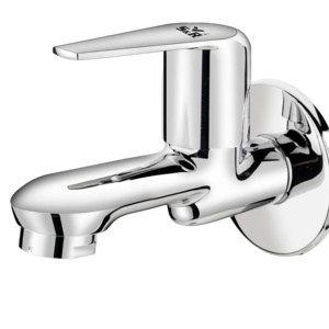 Robinet mural élégant en laiton chromé pour salle de bain et jardin, à débit fluide - Product Image 1