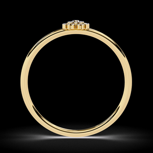 Anillo de Compromiso de Oro Amarillo con Diamantes Naturales, Diseño de Racimo de Girasoles, Regalo Nupcial Único - Product Image 3