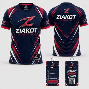 ZIAKOT industry New design Men's Custom Grey Green Black Light Blue-White Performance <b>T</b>-<b>Shirt</b> - Product Image 3