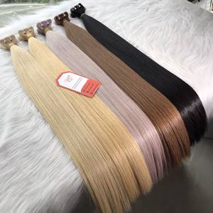 Venta al por mayor de cinta de doble estiramiento de la cutícula virgen alineada en extensiones de cabello humano vietnamita crudo 20 "26" 28 "estilo ondulado y Yaki - Product Image 1
