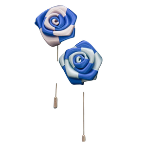 Flor de Solapa Azul y Rosa para Hombre, Boutonnière de Tela para Traje, Blazer, Boda, Fiesta, Ropa Formal, Accesorio de Moda, Regalo - Product Image 1