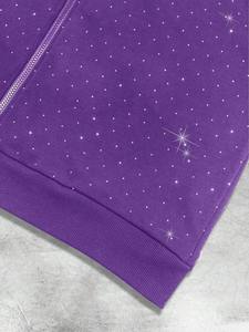 Sudadera con capucha morada con pedrería y cremallera para hombre, de algodón grueso, estilo urbano, transpirable, para invierno, de fábrica OEM - Product Image 4