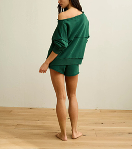 Sudadera Oversize a Rayas con Hombros Caídos y Manga Larga para Mujer Tallas Grandes - Product Image 4