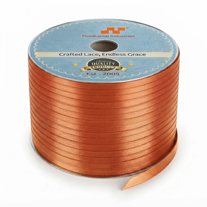 Ruban en satin 100% polyester 6 mm simple face personnalisable, rouleau de 350 mètres, résistant au rétrécissement, pour articles artisanaux, emballage gastronomique, automne - Product Image 1