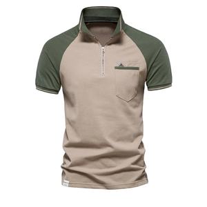 เสื้อเชิ้ตแขนสั้นมีซิปด้านหน้าสำหรับผู้ชายเสื้อเชิ้ตโลโก้แบบกำหนดเอง - Product Image 1