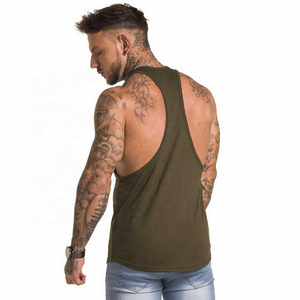 Oem Wholesale <b>Mens</b> Breathable 100% Cotton Sports Tank Tops Bodybuilding Fitness Workout Gym Stringer For Running - Product Image 5