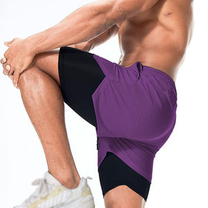 Built In <b>Compression</b> Gym <b>Shorts</b> For <b>Men</b> Muscle Support Reduce Friction Smooth Texture Blended Fabric <b>Shorts</b> With Custom Logo - Product Image 3