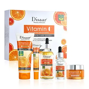 Korean Face Skin Care Set Organic 100% Vitamin C Whitening Brightening Skin Care Set For Black Skin