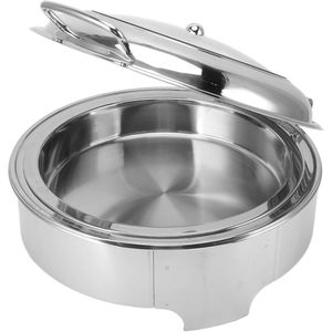 6 Ltrs Chafing Dish Buffet <b>Set</b>, Stainless Steel Chafing Dish Round Chafer Buffet with Roll Top Lid Keeps Food Warm - Product Image 2
