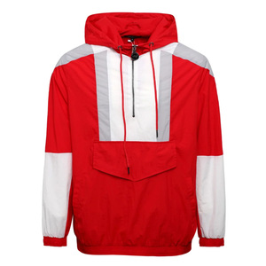 <b>Mens</b> Orange <b>White</b> Colorblock Anorak Pullover <b>Jacket</b> Quarter Zip Hooded Windbreaker Waterproof Nylon Outdoor Apparel OEM Service - Product Image 2