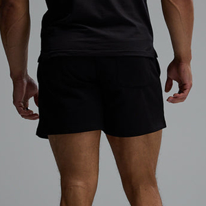 Men's Solid Color 100% Cotton Drawstring Mid Waist Casual Breathable Knitted OEM Service Shorts - Product Image 4