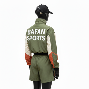 Conjunto Corto Cortavientos de Nylon y Poliéster Tejido Premium, Diseño de Paneles con Bloques de Color, Resistente al Agua, Ropa Deportiva con Logotipo Personalizado - Product Image 5