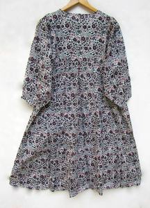 Mini vestido Maxi estilo bohemio con aspecto playero y flores de verano para mujer, vestido con escote Henley y corbatas de algodón, novedad - Product Image 5