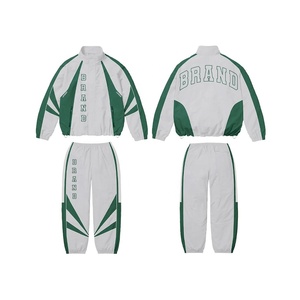 Ensemble de survêtement de marque à manches longues, col montant, respirant, en polyester, style sportif, pour l'automne, unisexe, adulte, coupe classique, style USA - Product Image 4