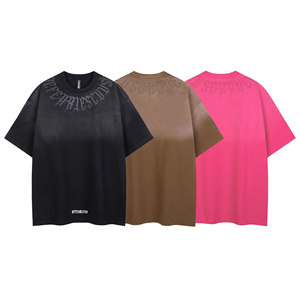 Camiseta Oversize para Hombre con Estampado Gótico, Negra Lavada Estilo Vintage, de Algodón, Estilo Urbano, Casual, de Moda, de Manga Corta, Top de Tendencia - Product Image 6