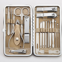 Meilleures ventes 2024 - Trousse de soin des ongles professionnelle en acier inoxydable - Kit de voyage - 18 pièces - Ensemble de manucure et pédicure