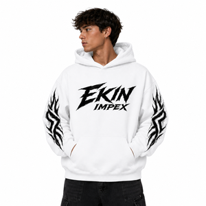 เสื้อฮู้ดดี้สตรีทแวร์ลายกราฟิกแบบโอเวอร์ไซส์ เสื้อฮู้ดดี้ผ้าฟลีซพิมพ์ลาย DTF สำหรับผู้ชาย เสื้อฮู้ดดี้ผ้าฝ้ายหนาน้ำหนักมาก ขายส่ง - Product Image 3