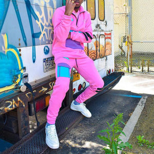 Sudaderas con capucha extragrandes para hombre, de color rosa, personalizadas, de alta calidad, 100% algodón, con estampado en relieve. - Product Image 1