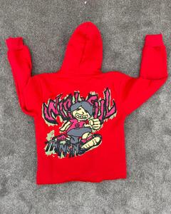 Custom Bubble Print Logo Hoodies Wholesale Multiple Colors Available Street Punk Web Unisex Hooded Sweatshirts - Product Image 3