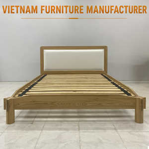 Fabricante de Muebles OEM/ODM en Vietnam, Camas de Madera, Estructura de Cama con Ensamblaje Japonés sin Herramientas, Fácil Montaje, Cama de Plataforma de Madera de Caucho - Product Image 1