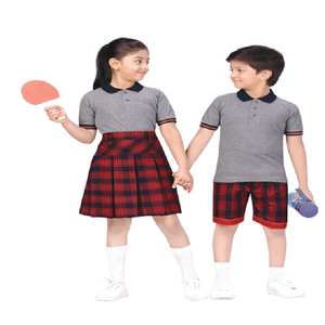 Conjunto de vestido deportivo de manga corta para niños, camiseta tejida y de punto, pantalones cortos, falda, uniformes - Product Image 5