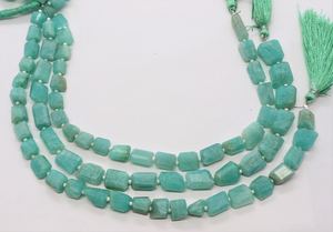 ลูกปัดอะเมโซไนต์ธรรมชาติทรงเหลี่ยมขนาด 7-8 มม. ลูกปัดพลอยอะเมโซไนต์รูปทรงไม่สม่ำเสมอ 10 นิ้ว อะเมโซไนต์ธรรมชาติทรงเหลี่ยมขัดเงา - Product Image 6