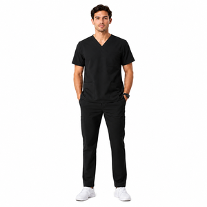 Uniformes Médicos de Primera Calidad para Hombre, 100% Algodón, Color Negro, con Logotipo Personalizado, Marca Privada, Ropa de Trabajo para Personal de Salud, Uniformes de Hospital - Product Image 3