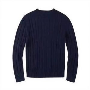 Pull pour homme, style décontracté, tissu doux, confortable, respirant, mélange de coton, doublure en laine, tricot, usine de vêtements OEM - Product Image 5