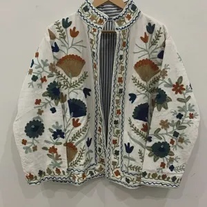 Handmade Suzani <b>Velvet</b> <b>Jacket</b> Embroidered Boho Winter Coat One Size Wholesale Bulk OEM ODM Factory Supplier - Product Image 4