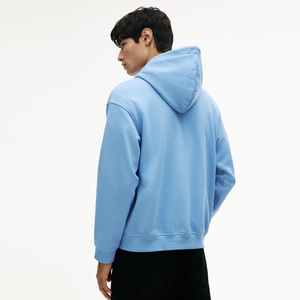 Sudadera con Capucha Oversize Azul Claro para Hombre al por Mayor, de Color Liso, Informal, de Forro Polar, con Bolsillos, para Otoño - Product Image 2