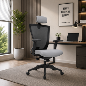 Chaise de bureau ergonomique pivotante moderne avec hauteur réglable électriquement, siège en tissu, structure métallique, design noir et vert citron - Product Image 1