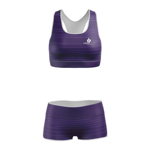 Conjunto Deportivo para Mujer al por Mayor, Bra Deportivo Sublimado de Alta Sujeción y Shorts de Cintura Alta, Ropa Deportiva Personalizada - Product Image 1