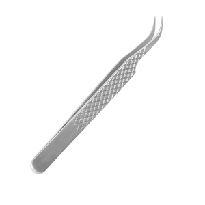 Pince à cils de haute qualité 100 % en acier inoxydable fermé, applicateur d'extensions de cils 3D 6D, design antidérapant blanc-or, pointue - Product Image 6