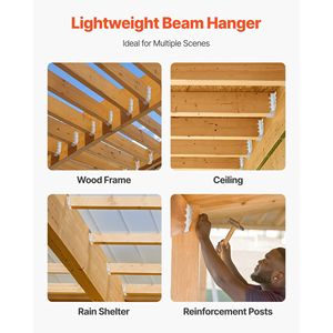 50 Pezzi Supporti per Travi con Dimensioni Interne 1,57 X 1,50 X 7,83 Pollici / 40 X 38 X 199 mm, Ganci Metallici Resistenti alla Ruggine per Travi Antiuragano - Product Image 6