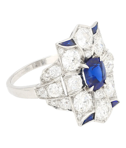 Bague de cocktail Art Déco à fleurs, diamants de laboratoire certifiés IGI, or 18 carats, argent 925, bague de mariage vintage en grappe pour femme - Product Image 4