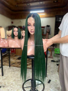 Extensions de cheveux humains vietnamiens 8-30 pouces os droit couleur vert foncé perruques de cheveux humains en gros cheveux Vietnam - Product Image 5