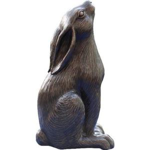 Bronze Rabbit With Bird On Top Decorative Sculpture Tabletop Garden Farmhouse Decor Supplies <b>Figures</b> Decoration For Sale - Product Image 2