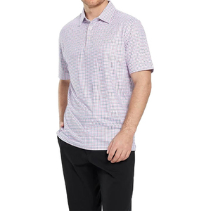 Camisa Moderna para Hombre con Logotipo Estampado en la Parte Delantera, Bloques de Color, Bolsillo, Manga Corta, Secado Rápido, Antiarrugas, Tejido de Punto de 180g - Product Image 1
