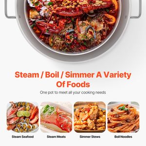 Kit per la Cottura di Frutti di Mare in Metallo da 60 Qt con Colino, Set da Cucina per Esterni per Granchi, Gamberi e Aragoste, per Pentola da Bollitura con Capacità di 5L - Product Image 3