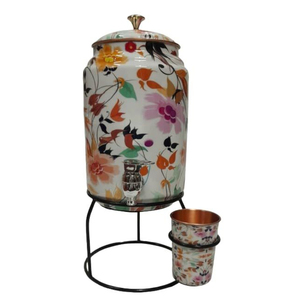 Distributeur d'eau en cuivre extensible avec couvercle et robinet, style vintage, pour la maison et les hôtels, bienfaits pour la santé, distributeur d'eau potable - Product Image 3