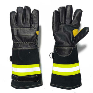 Firefighter Rescue Gloves Heat Resistant Leather <b>Fire</b> Fighting Gloves Reflective Gauntlet Emergency Fireman Safety Protection - Product Image 1