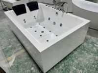 Baignoire de massage à remous HG Luxury 1,8 m pour 2 personnes, spa autoportant avec douche intégrée