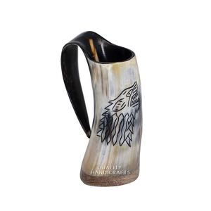 Mug en corne de buffle Viking, écologique, fait main, d'inspiration médiévale, poli, authentique, pour Noël et anniversaire - Product Image 2