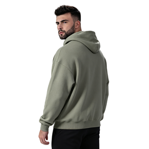 Sudadera con capucha unisex de felpa 100% algodón, personalizada con pedrería, de corte holgado y extragrande, con bolsillos, transpirable, antiencogimiento, con cremallera, para invierno, 550 gramos - Product Image 2