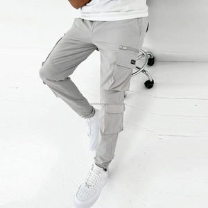 กางเกงกีฬาขายาวสำหรับผู้ชายกางเกงผ้าแคนวาสแบบปรับแต่งได้ตามต้องการ - Product Image 1