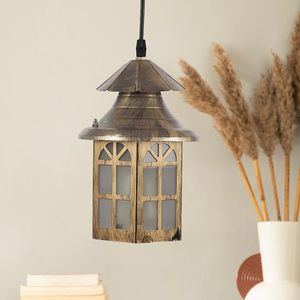 Lampe suspendue en métal antique, luminaire de plafond vintage, lanterne décorative suspendue pour salon, salle à manger, chambre à coucher, maison - Product Image 2