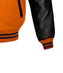 Custom Men's Varsity <b>Jacket</b> Wool Blend <b>Leather</b> Sleeves Fashion Letterman Coat OEM ODM Factory Sample Service - Product Image 3